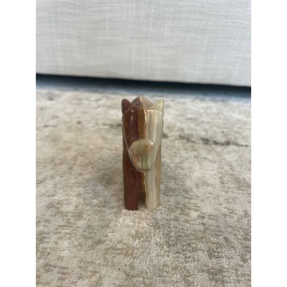 Hand Carved Natural Onyx Stone Elephant Figurine Statue Sculpture Home Decor 4x3 - Picture 4 of 7